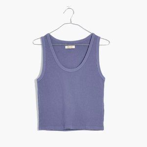 NEW NWT MADEWELL WAFFLE KNIT SCOOP CROP TANK TOP VEST DUSTY ORCHID XL WOMENS